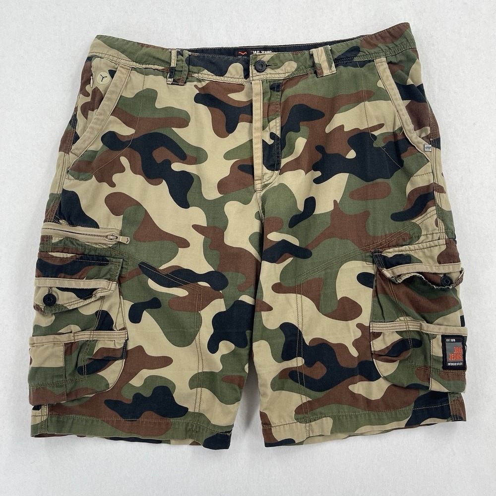 Jag Jeans Cargo Shorts Mens 36 Camo Baggy Retro Y2K Style Streetwear Outdoor